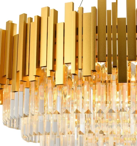 Люстра подвесная VERTIGO 81440/8C GOLD Natali Kovaltseva золотая прозрачная на 8 ламп, основание золотое в стиле классический  фото 3